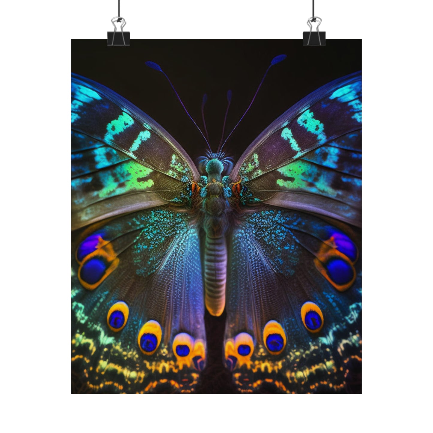 Premium Matte Vertical Posters Neon Hue Butterfly 3