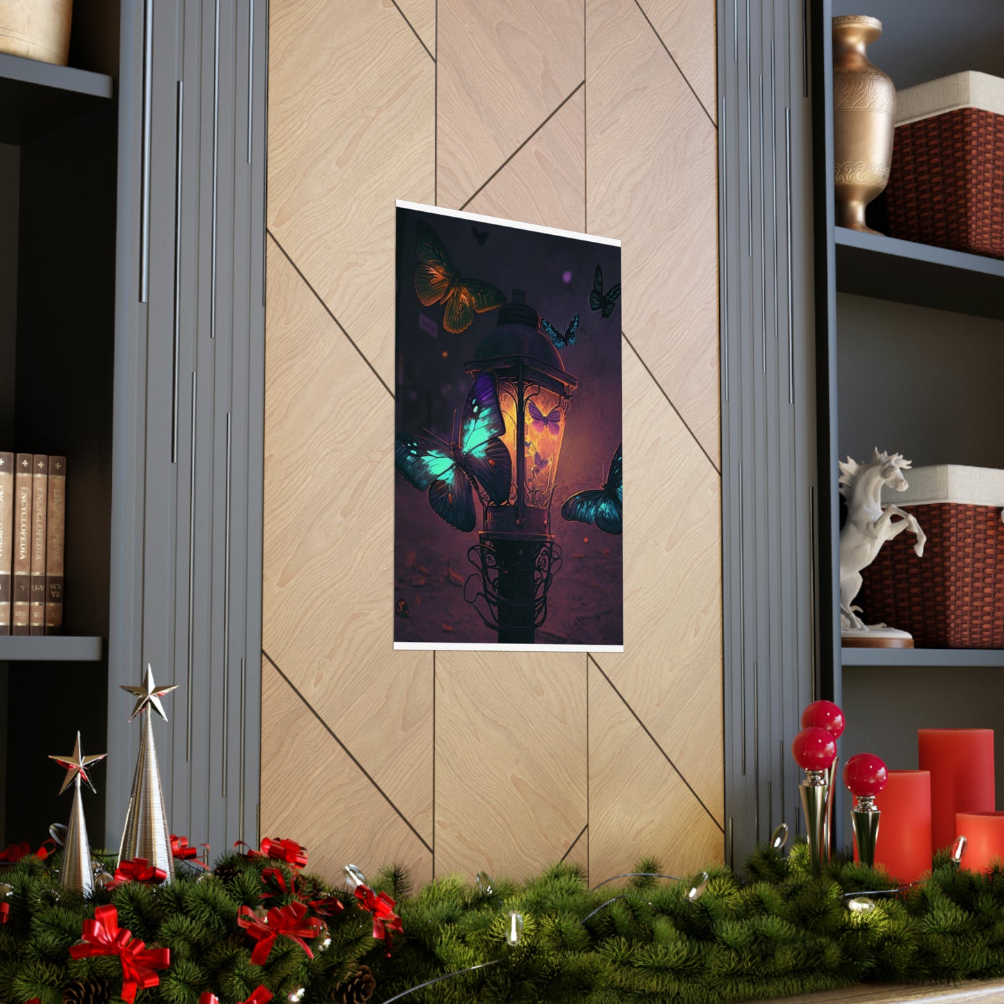 Premium Matte Vertical Posters Street Light Butterfly 4