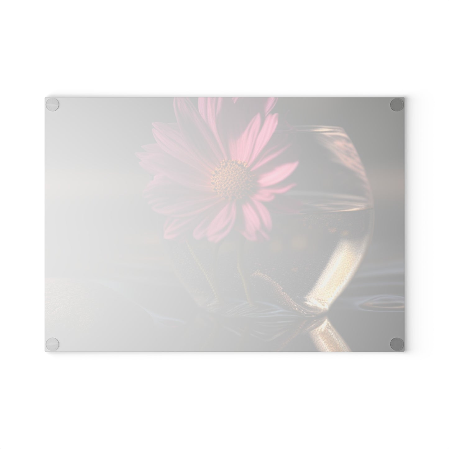 Glass Cutting Board Pink Daisy 4