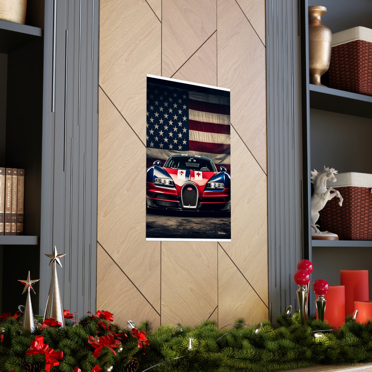 Premium Matte Vertical Posters Bugatti American Flag 3