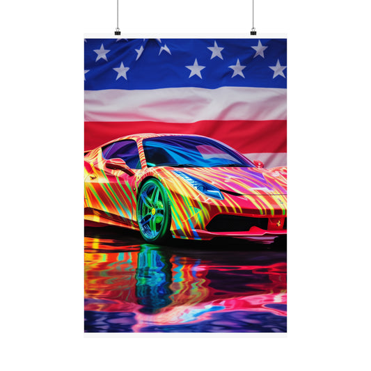 Premium Matte Vertical Posters Hyper Colorfull Ferrari 4