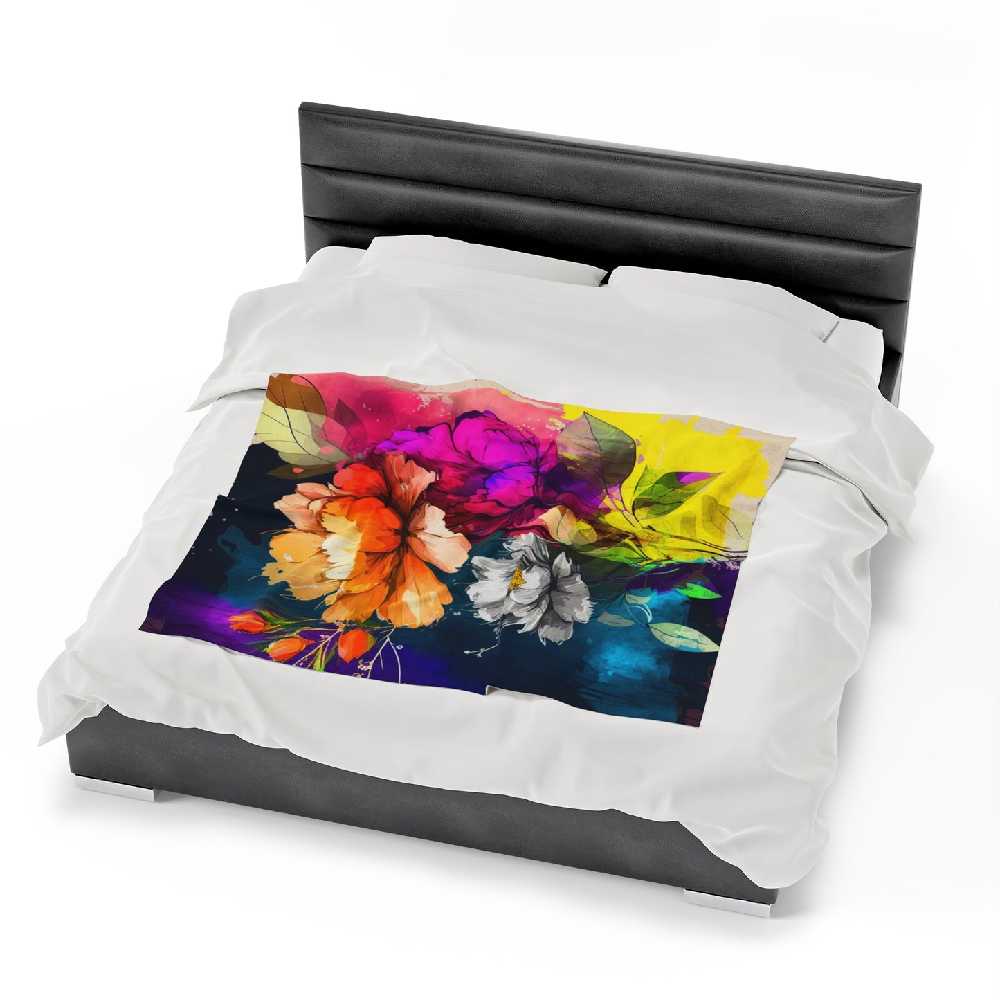 Velveteen Plush Blanket Bright Spring Flowers 4