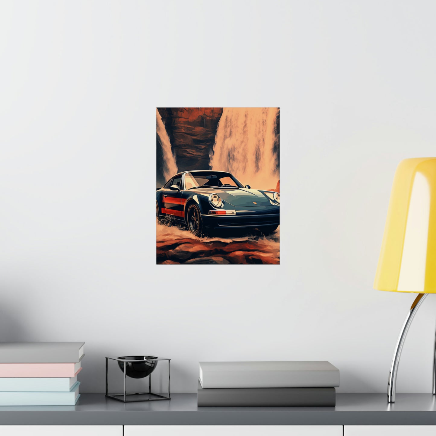 Premium Matte Vertical Posters American Flag Porsche Abstract 3