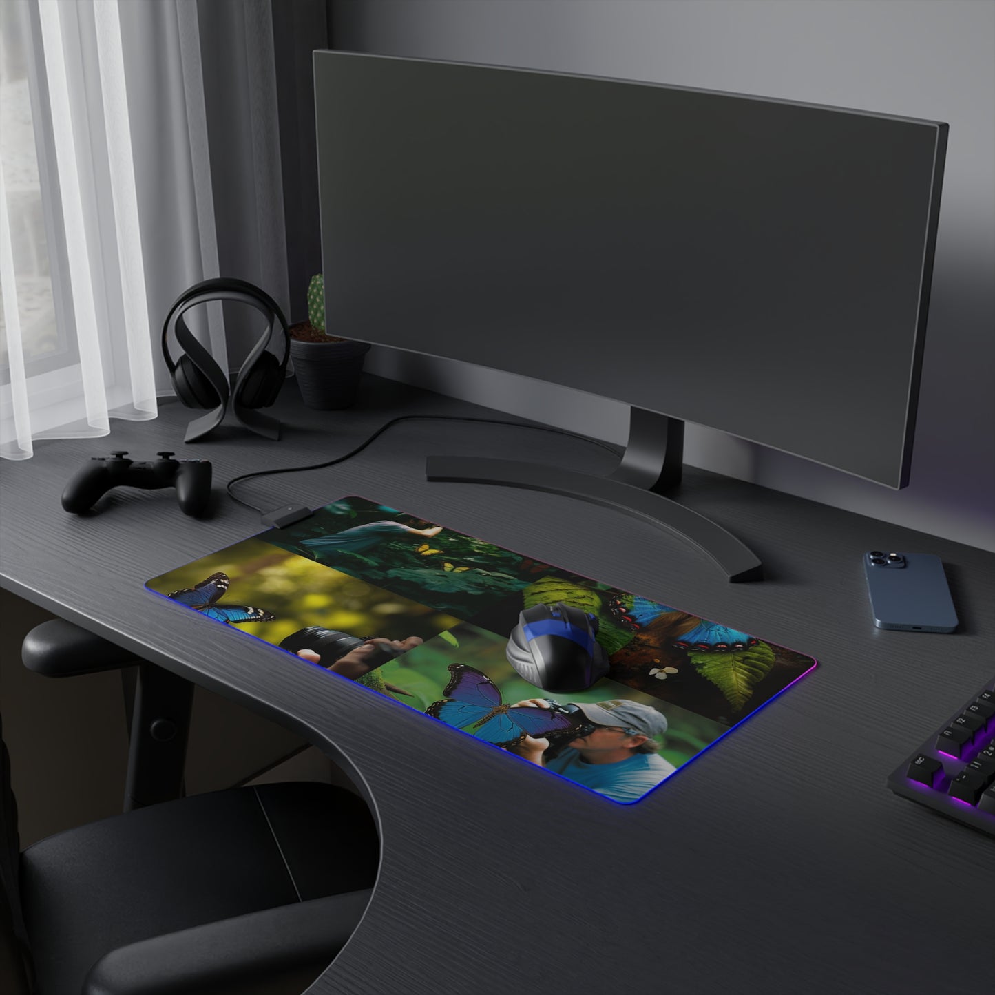 LED Gaming Mouse Pad Jungle Butterfly 5