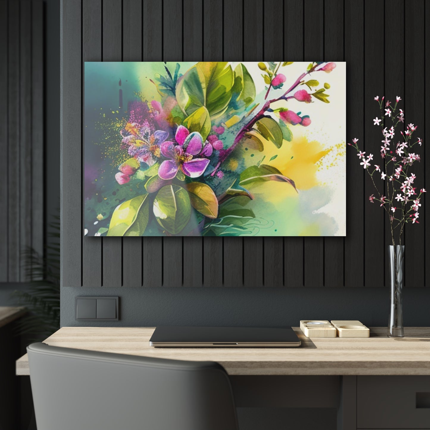 Acrylic Prints Mother Nature Bright Spring Colors Realistic Watercolor 1