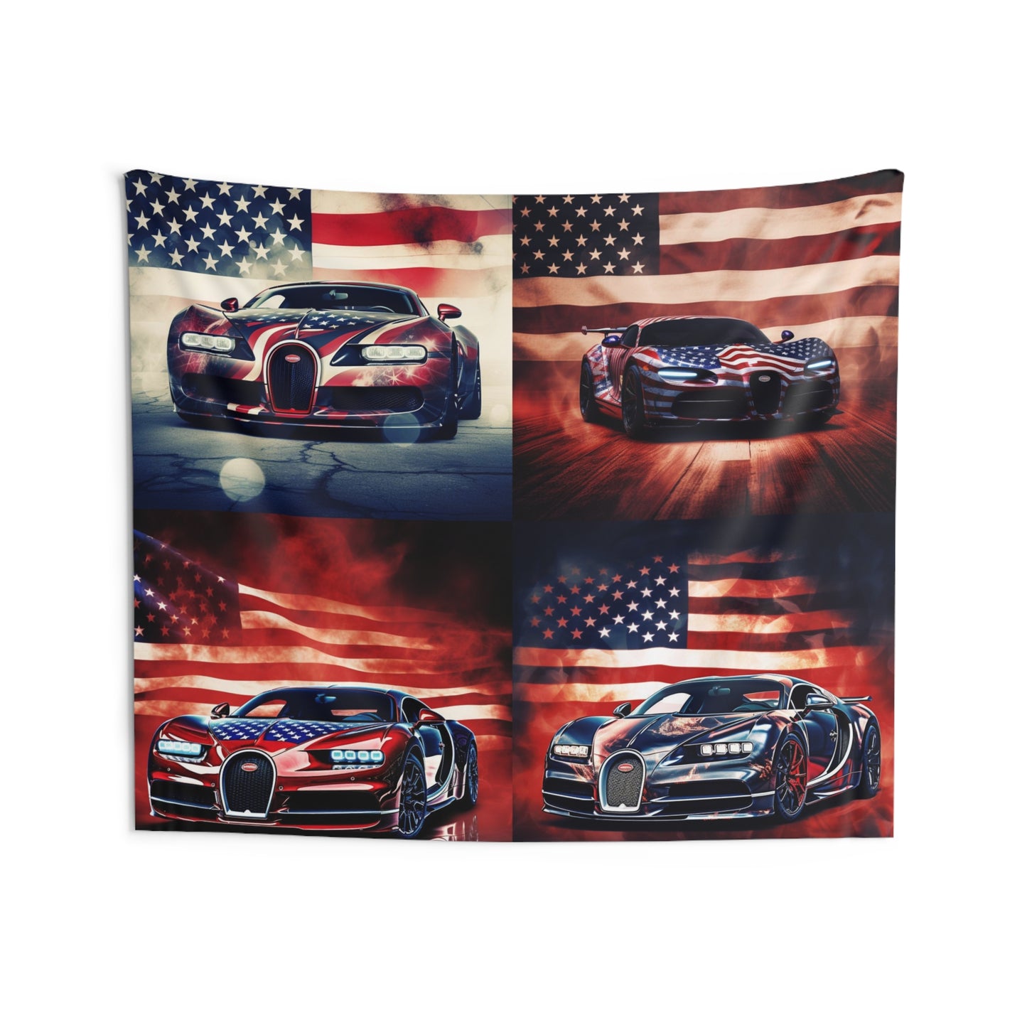 Indoor Wall Tapestries Abstract American Flag Background Bugatti 5