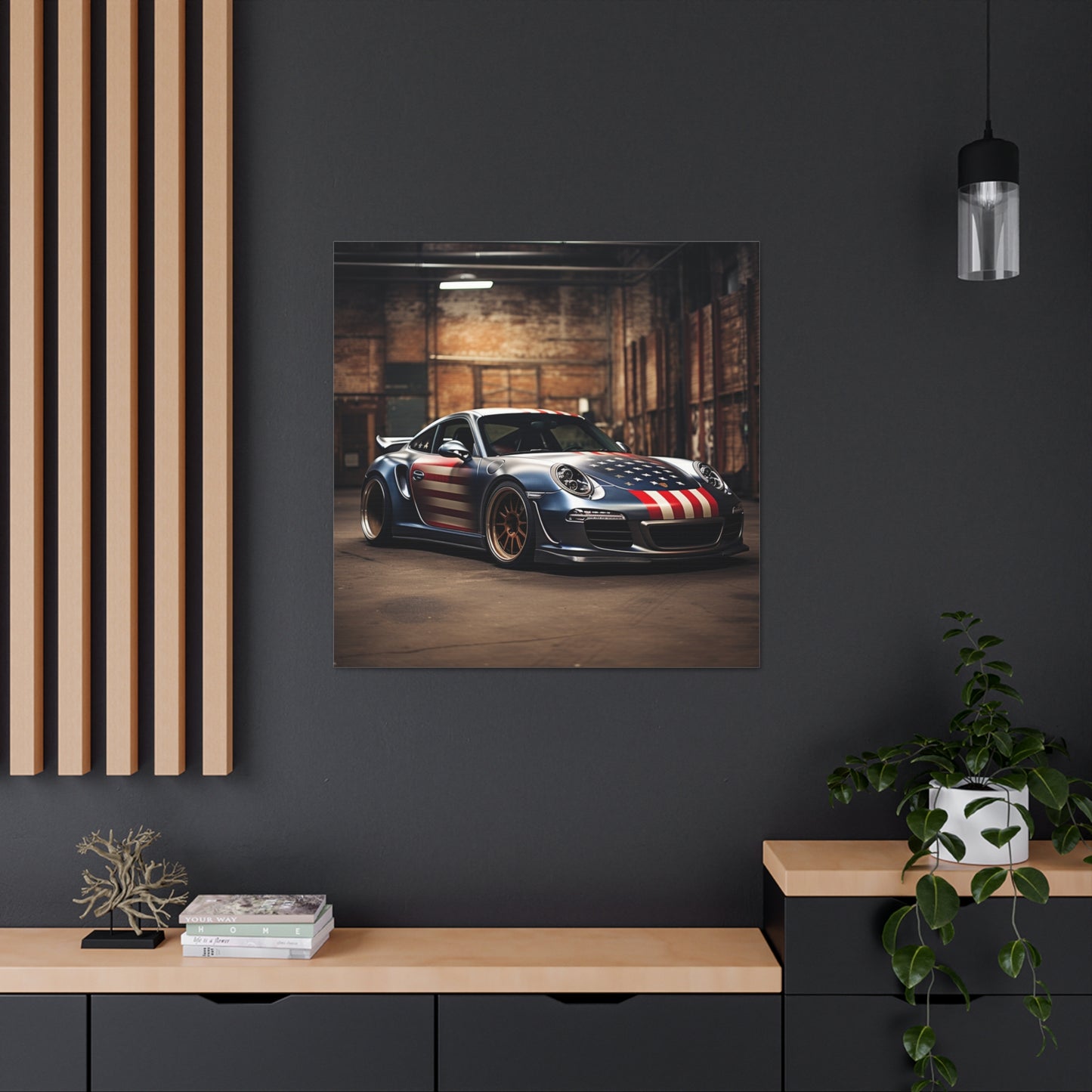 Canvas Gallery Wraps American Flag Porsche 1