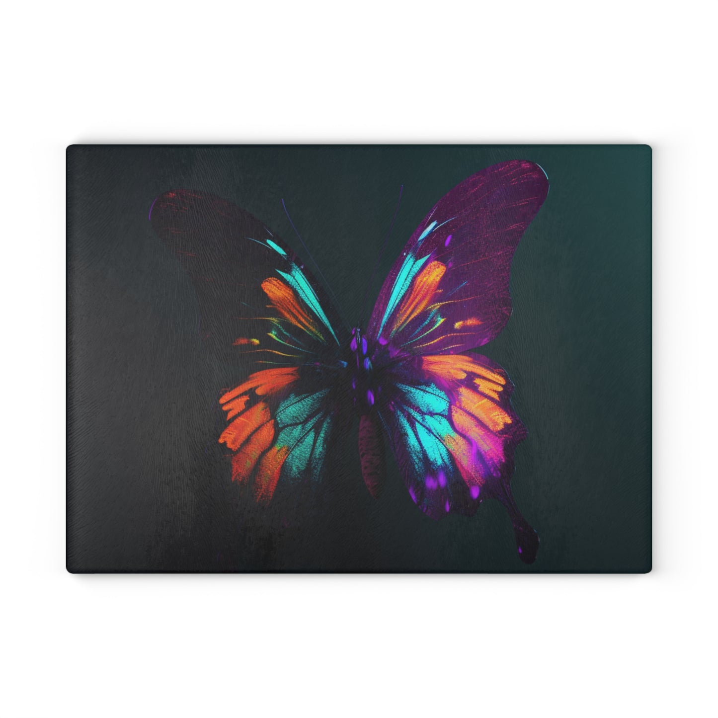 Glass Cutting Board Hyper Colorful Butterfly Purple 4