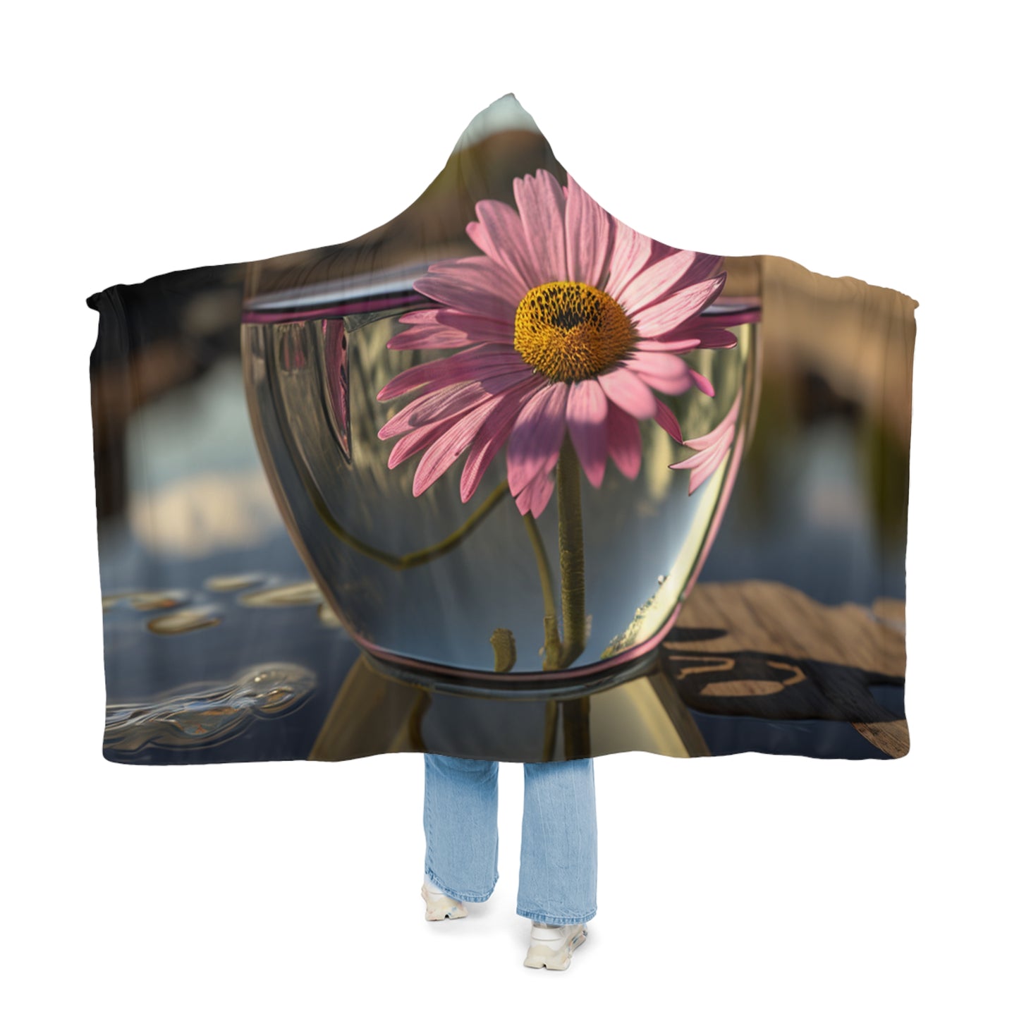 Snuggle Hooded Blanket Daisy in a vase 1