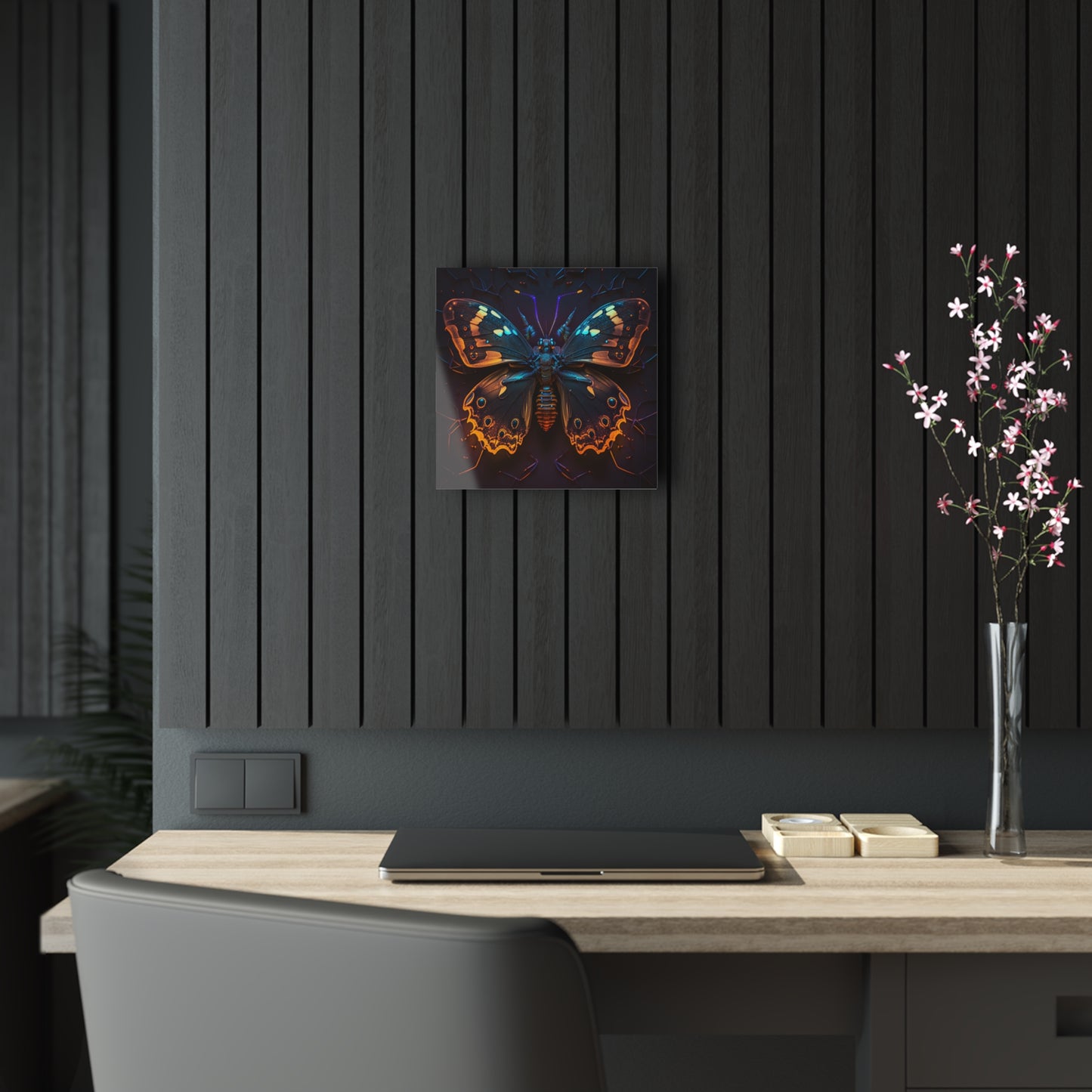 Acrylic Prints Neon Hue Butterfly 2