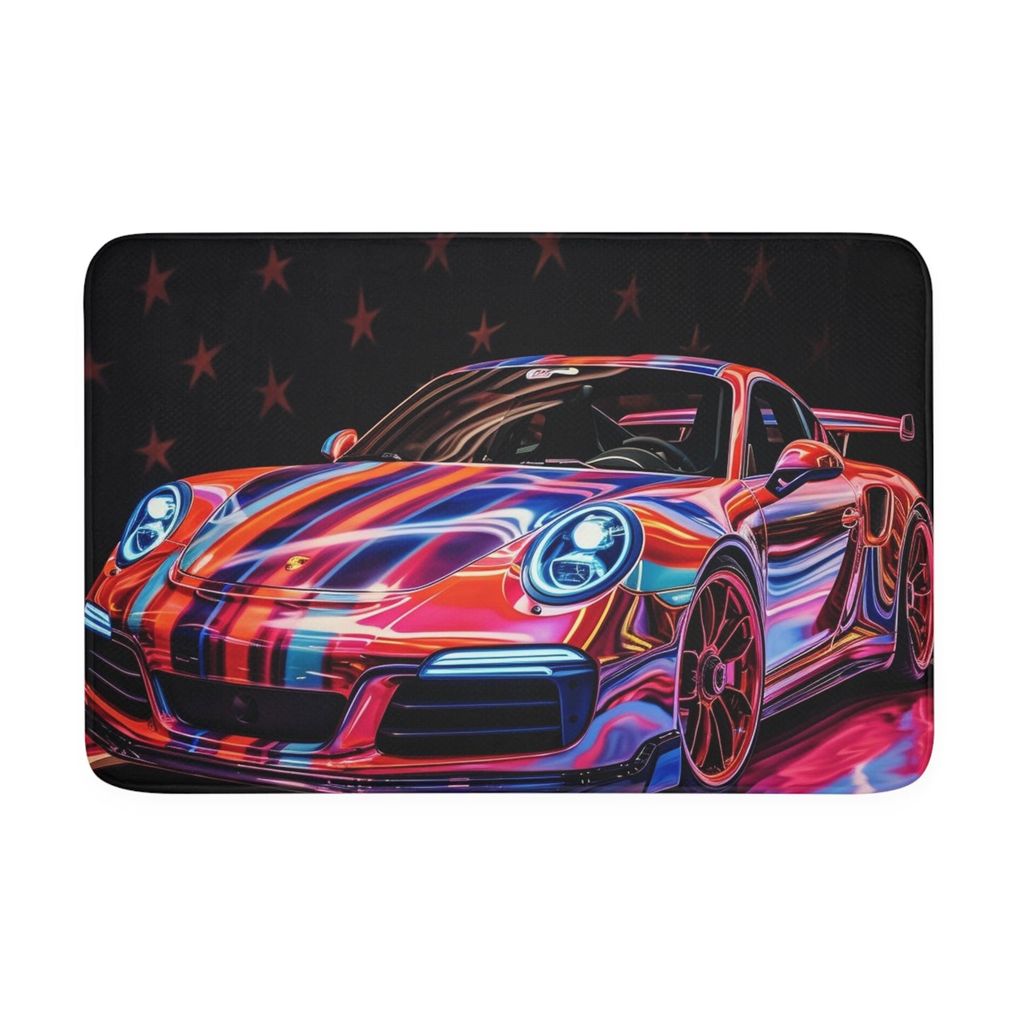 Memory Foam Bath Mat American Flag Colored Porsche 4