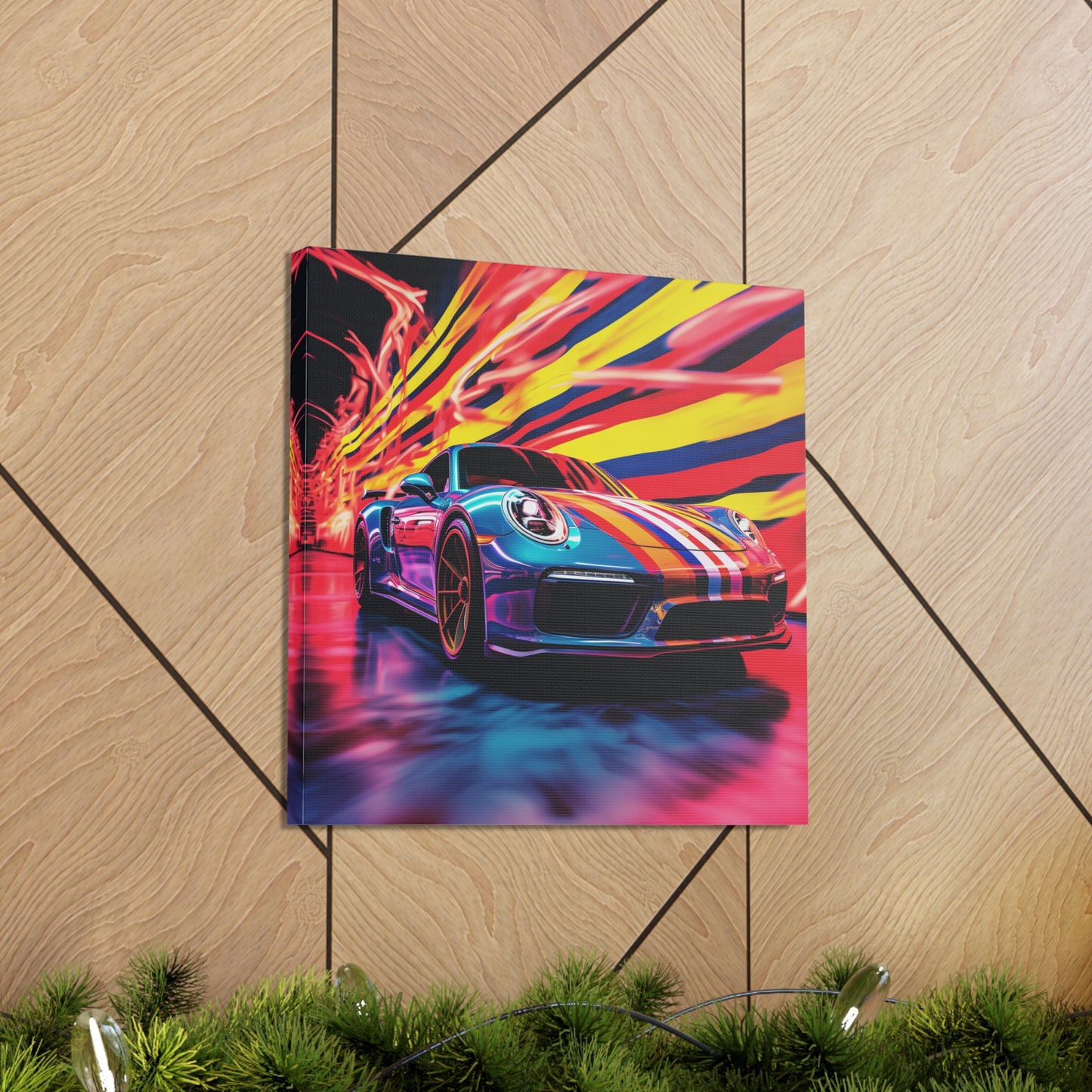 Canvas Gallery Wraps Macro American Flag Porsche 2