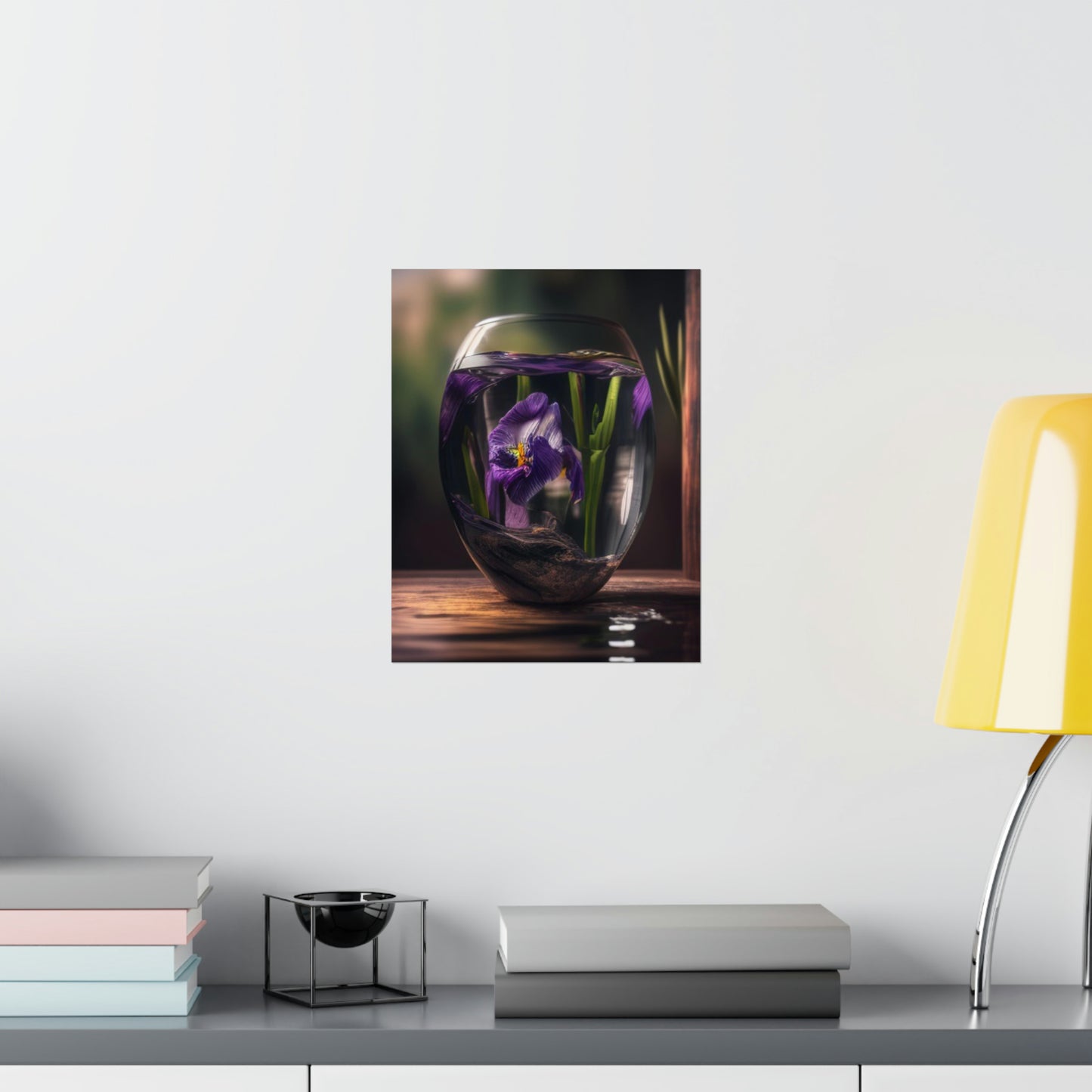 Premium Matte Vertical Posters Purple Iris in a vase 4