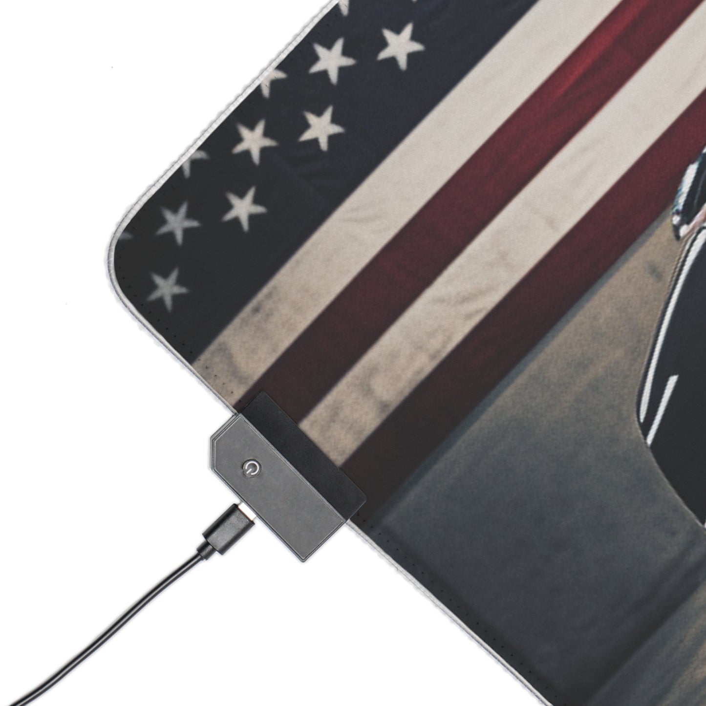 LED Gaming Mouse Pad American Flag Background Bugatti 4