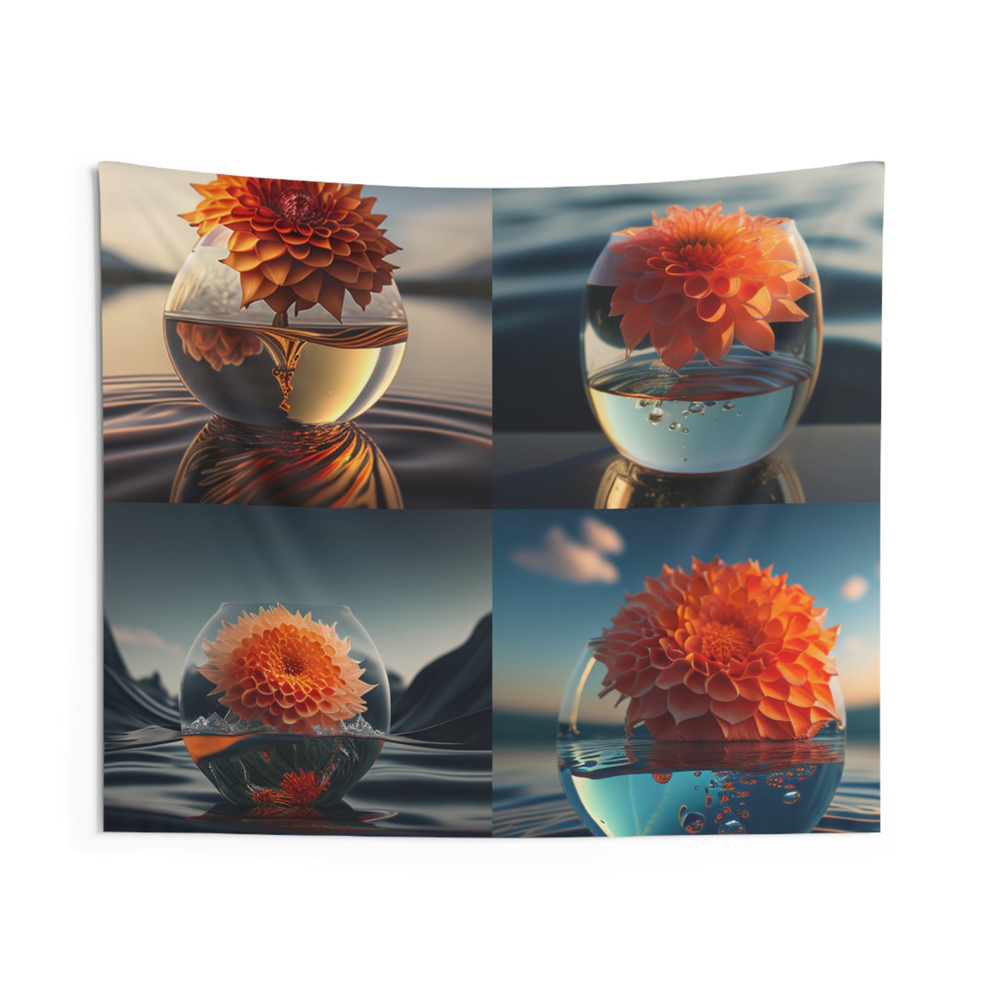 Indoor Wall Tapestries Dahlia Orange 5