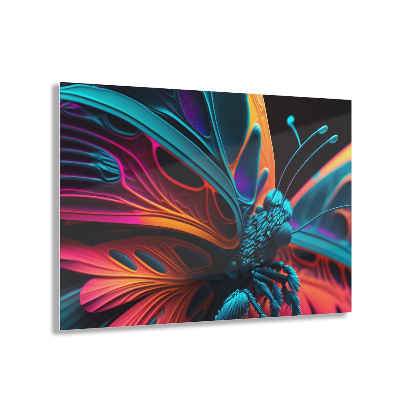 Acrylic Prints Neon Butterfly Macro 4