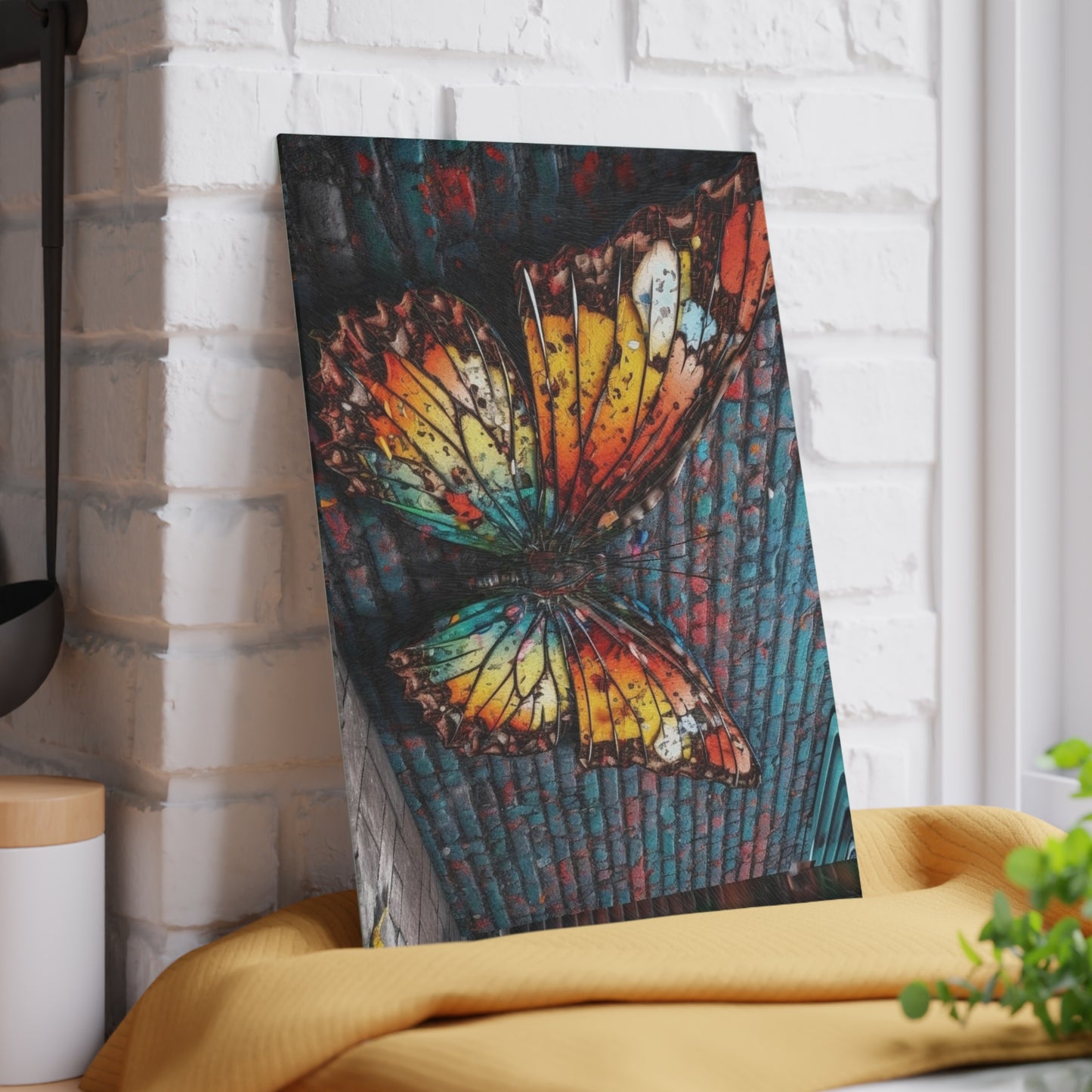 Glass Cutting Board Liquid Street Butterfly 2