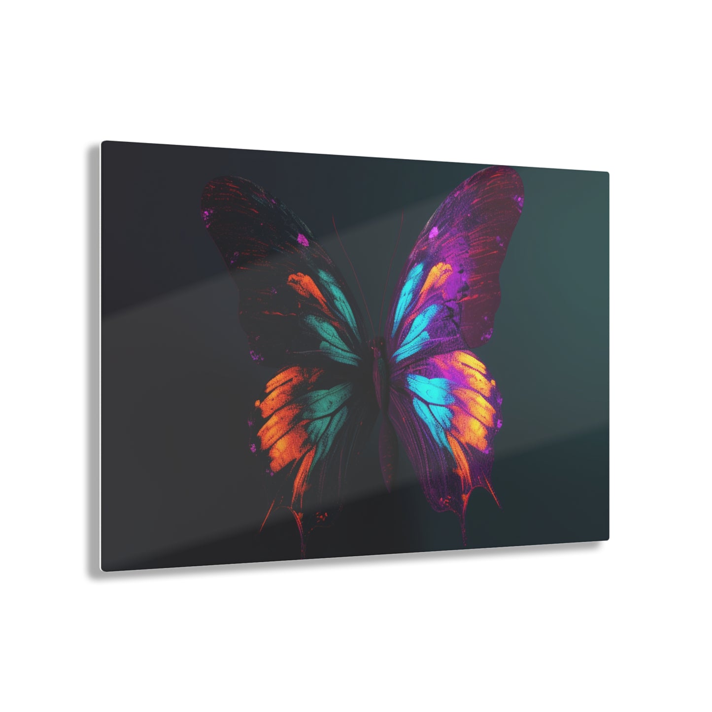 Acrylic Prints Hyper Colorful Butterfly Purple 2