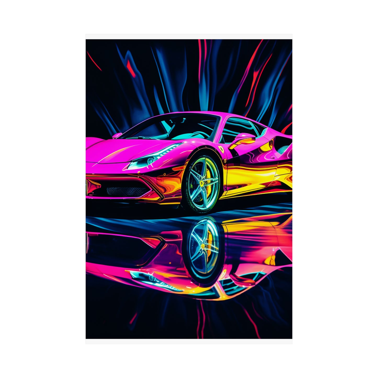 Premium Matte Vertical Posters Pink Macro Ferrari 3