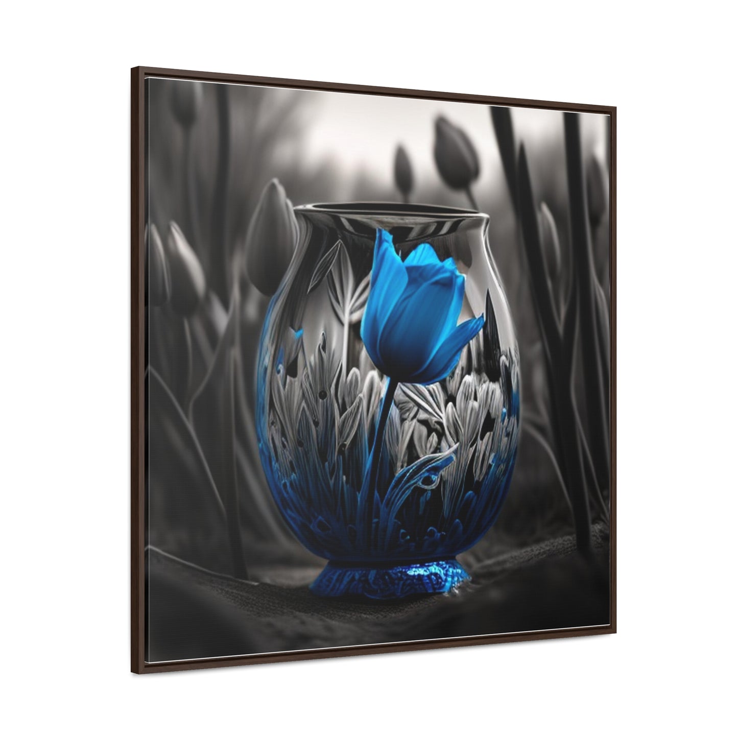 Gallery Canvas Wraps, Square Frame Tulip Blue 1