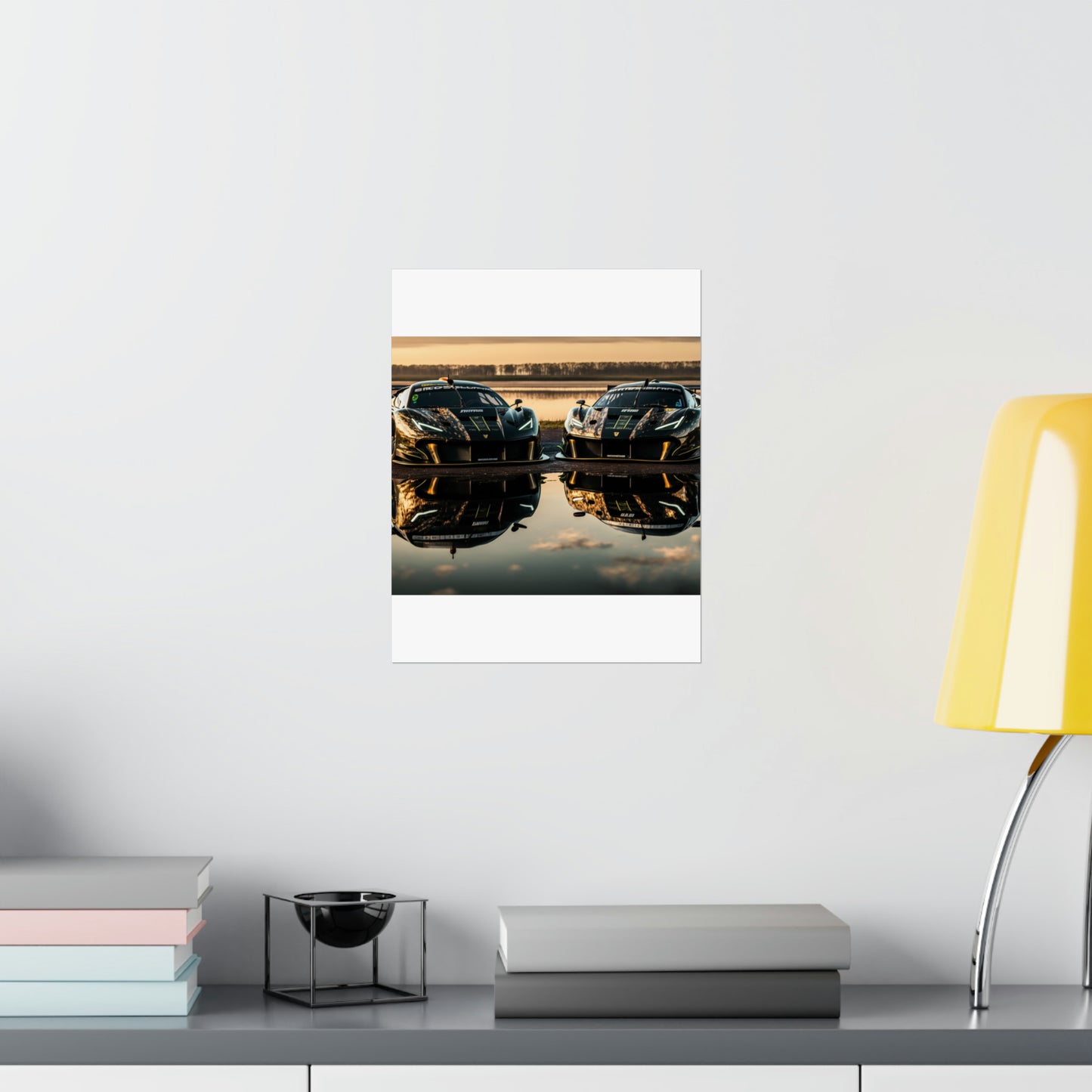 Premium Matte Vertical Posters Ferrari Lake 4