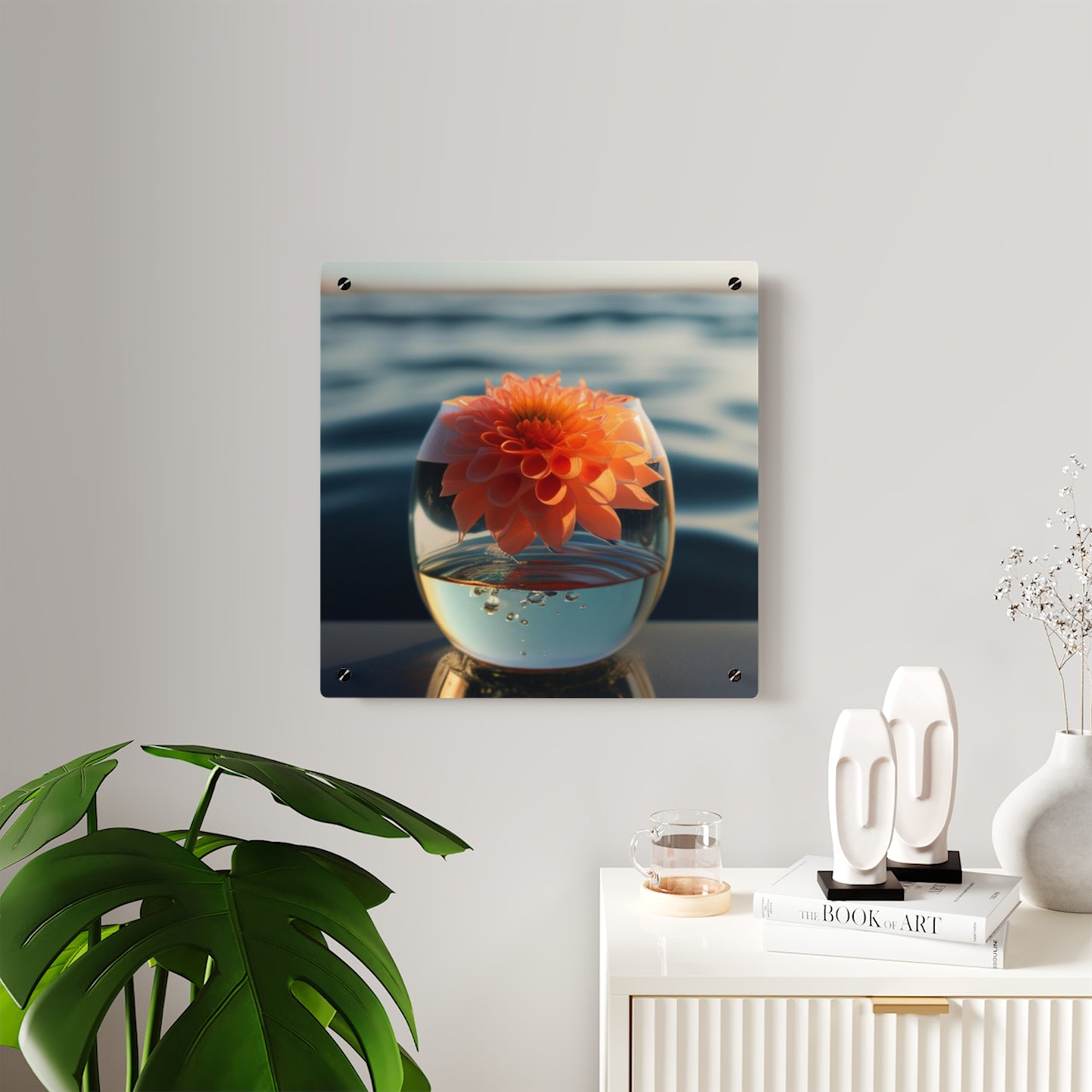 Acrylic Wall Art Panels Dahlia Orange 2