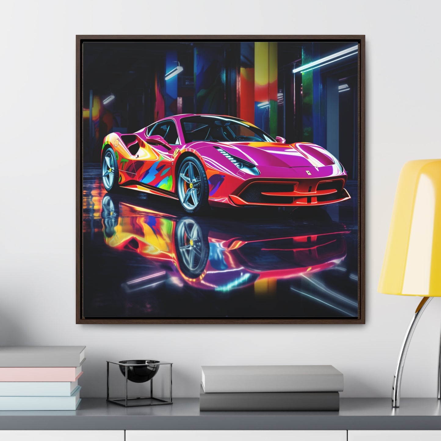 Gallery Canvas Wraps, Square Frame Pink Macro Ferrari 1