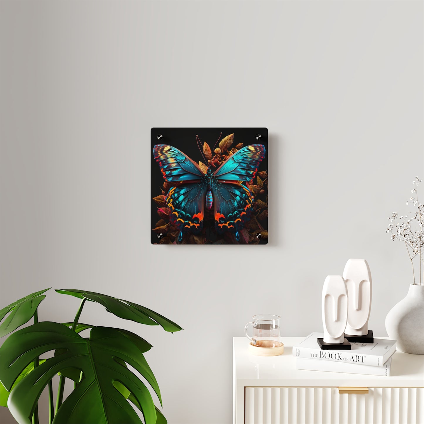 Acrylic Wall Art Panels Hue Neon Butterfly 1