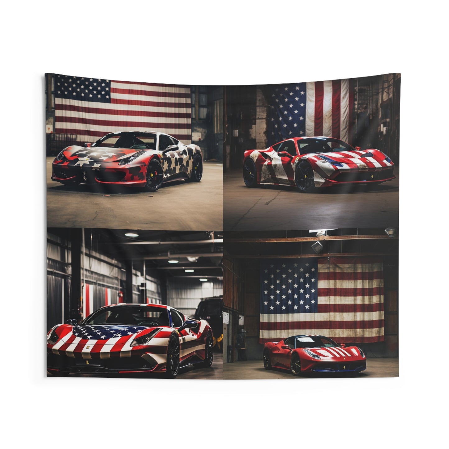 Indoor Wall Tapestries American Flag Farrari 5