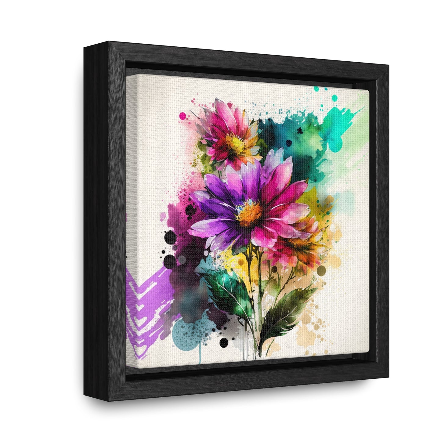 Gallery Canvas Wraps, Square Frame Bright Spring Flowers 1