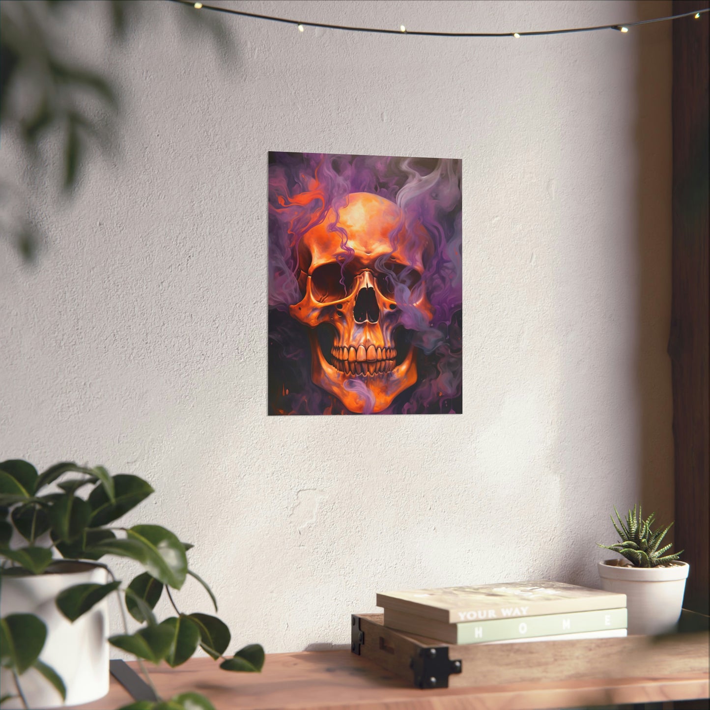 Premium Matte Vertical Posters Skull Flames 4