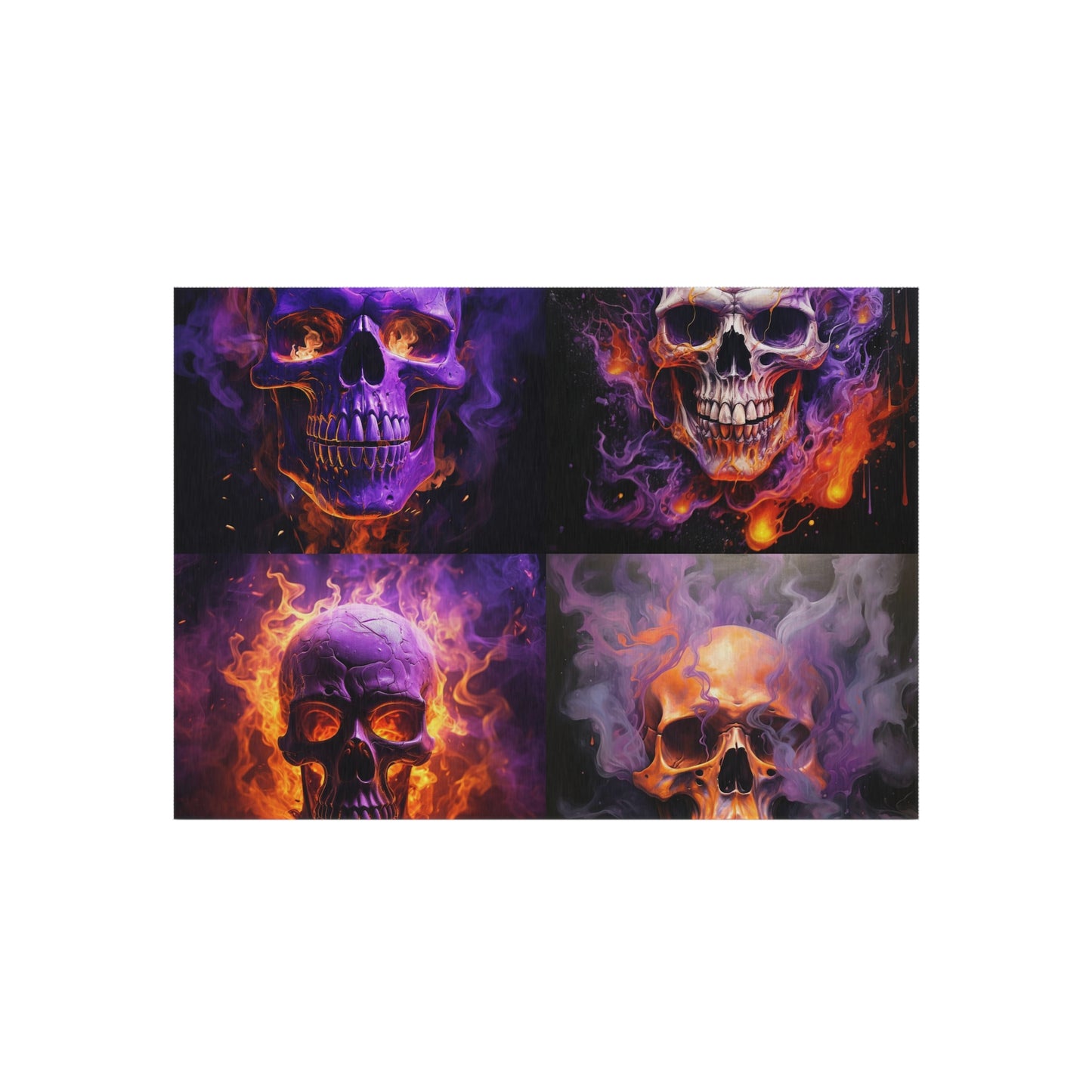 Outdoor Rug  Skull Flames 5