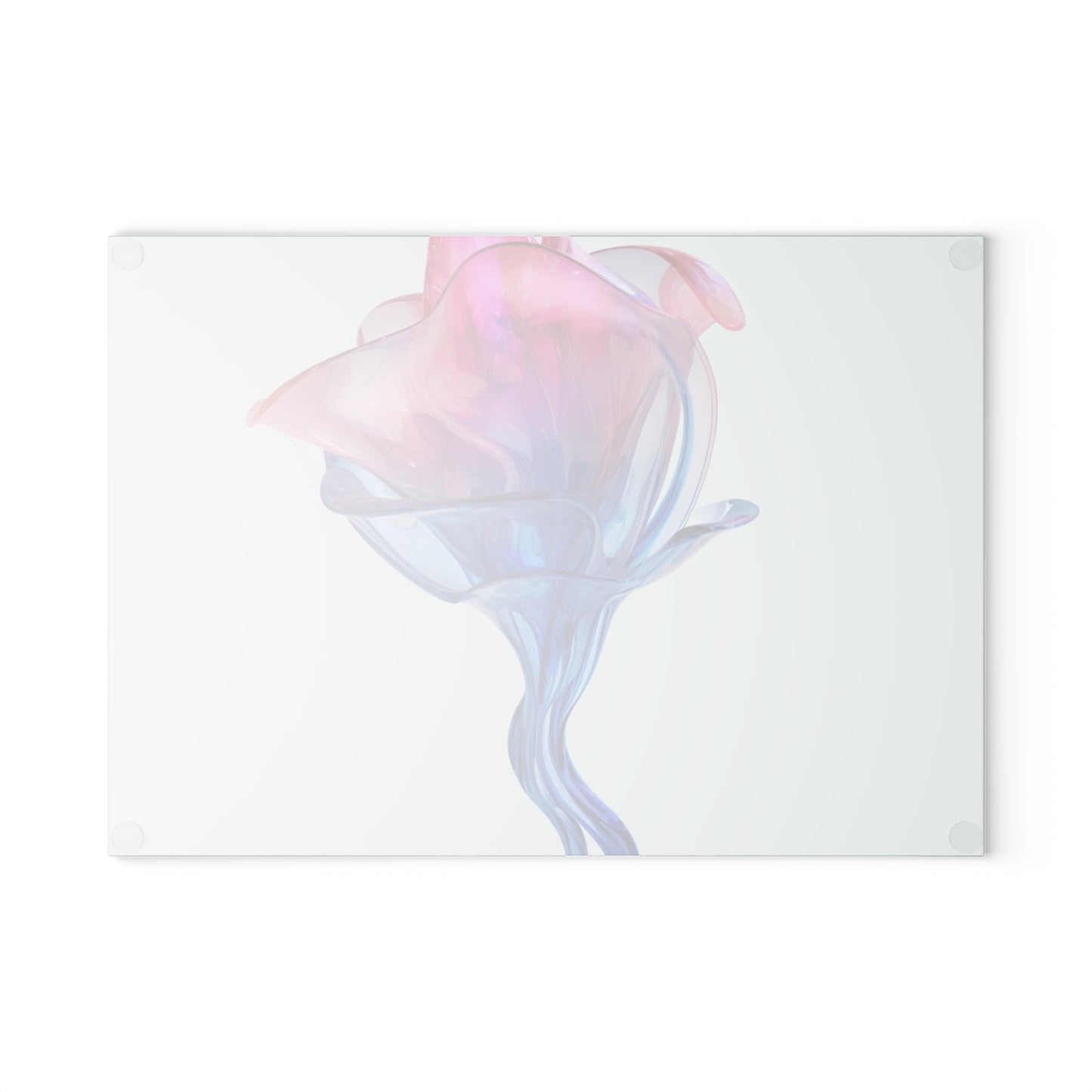 Glass Cutting Board Pink & Blue Tulip Rose 4