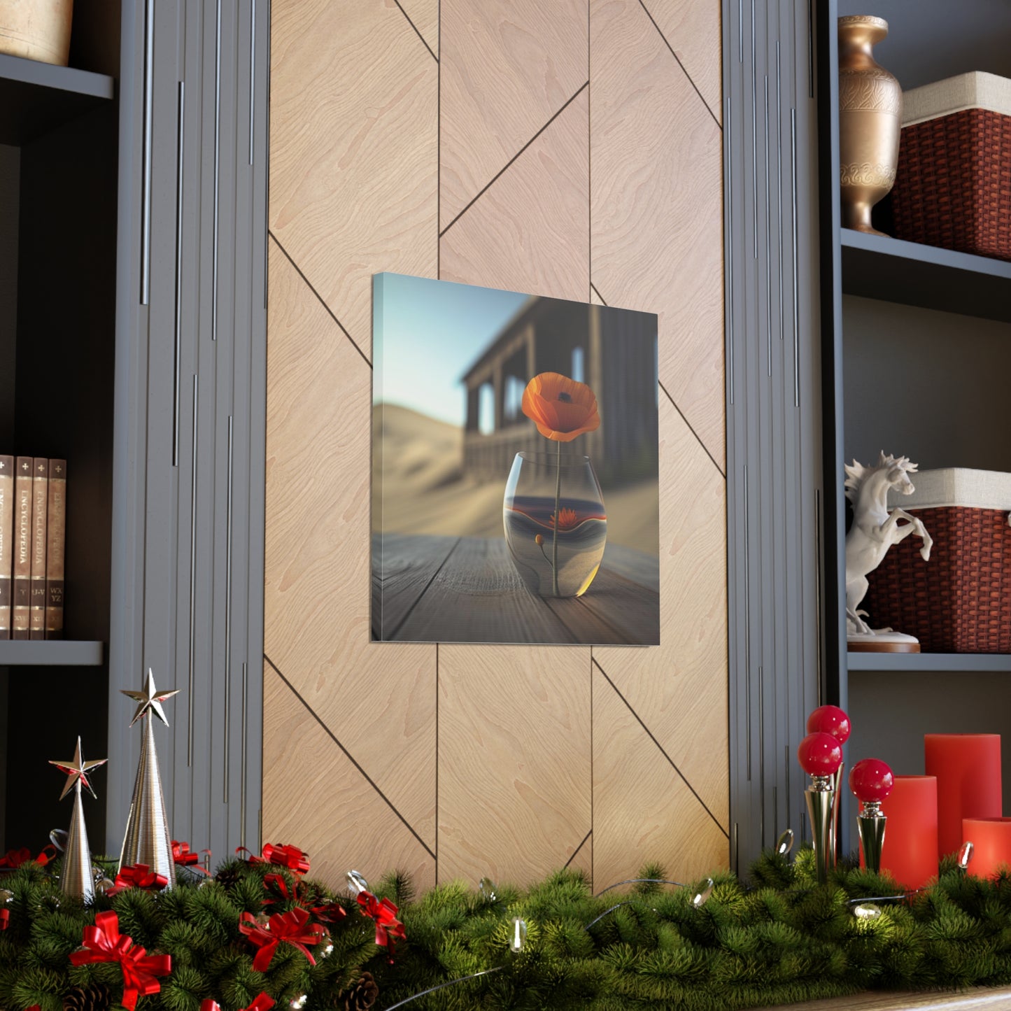 Canvas Gallery Wraps Poppy in a Glass Vase 4