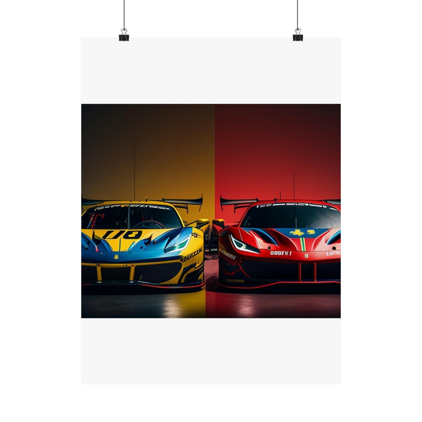 Premium Matte Vertical Posters Ferrari Red Blue 3