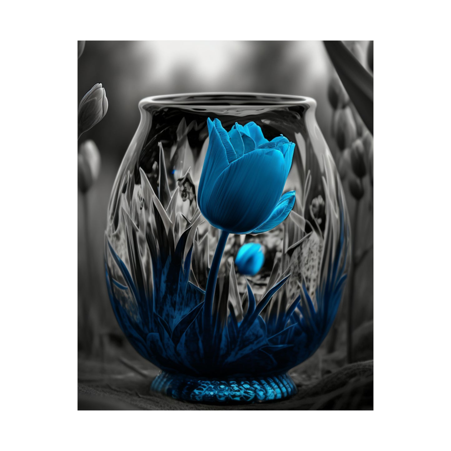 Premium Matte Vertical Posters Tulip Blue 6