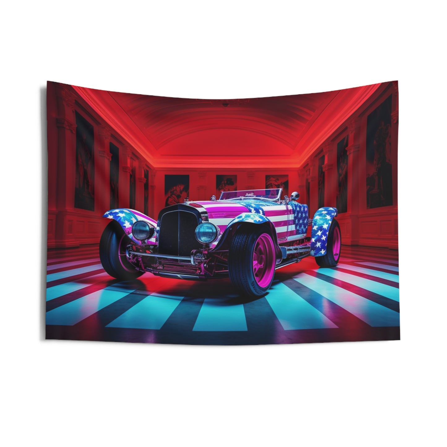 Indoor Wall Tapestries Macro Bugatti American Flag 3