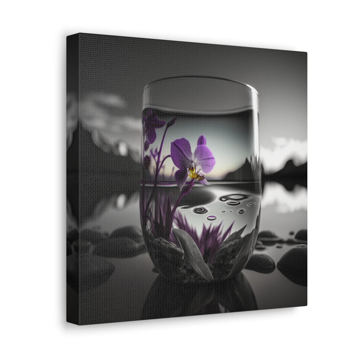 Canvas Gallery Wraps Purple Orchid Glass vase 2