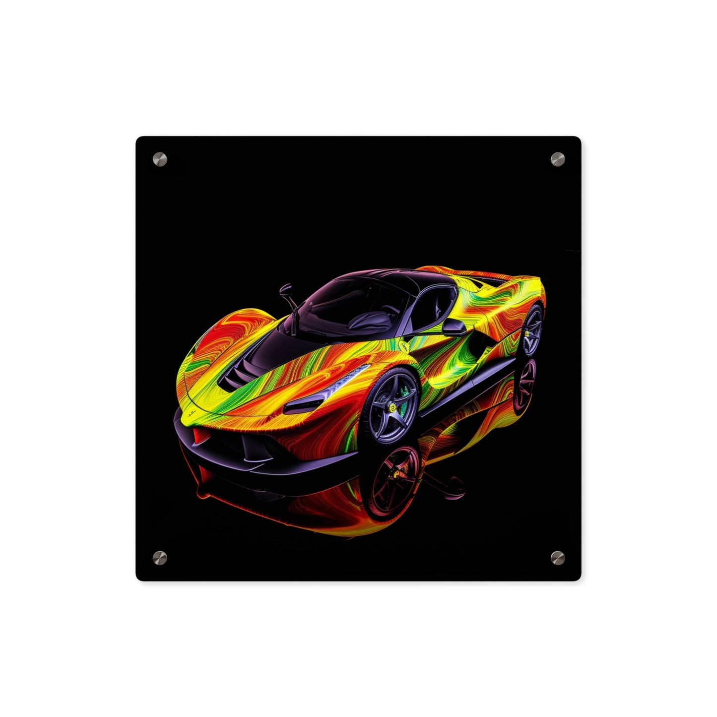 Acrylic Wall Art Panels Ferrari Neon 4