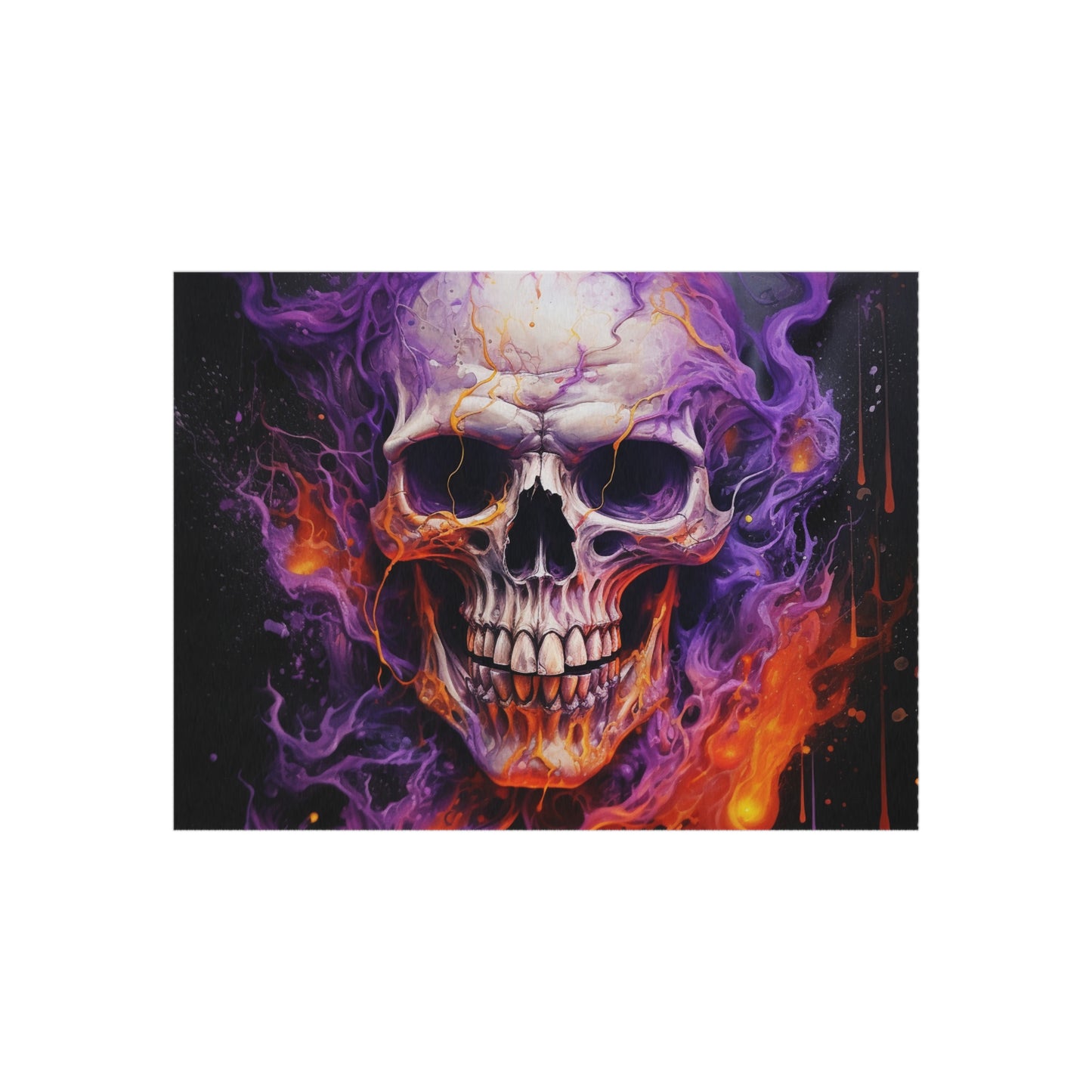 Outdoor Rug  Skull Flames 2