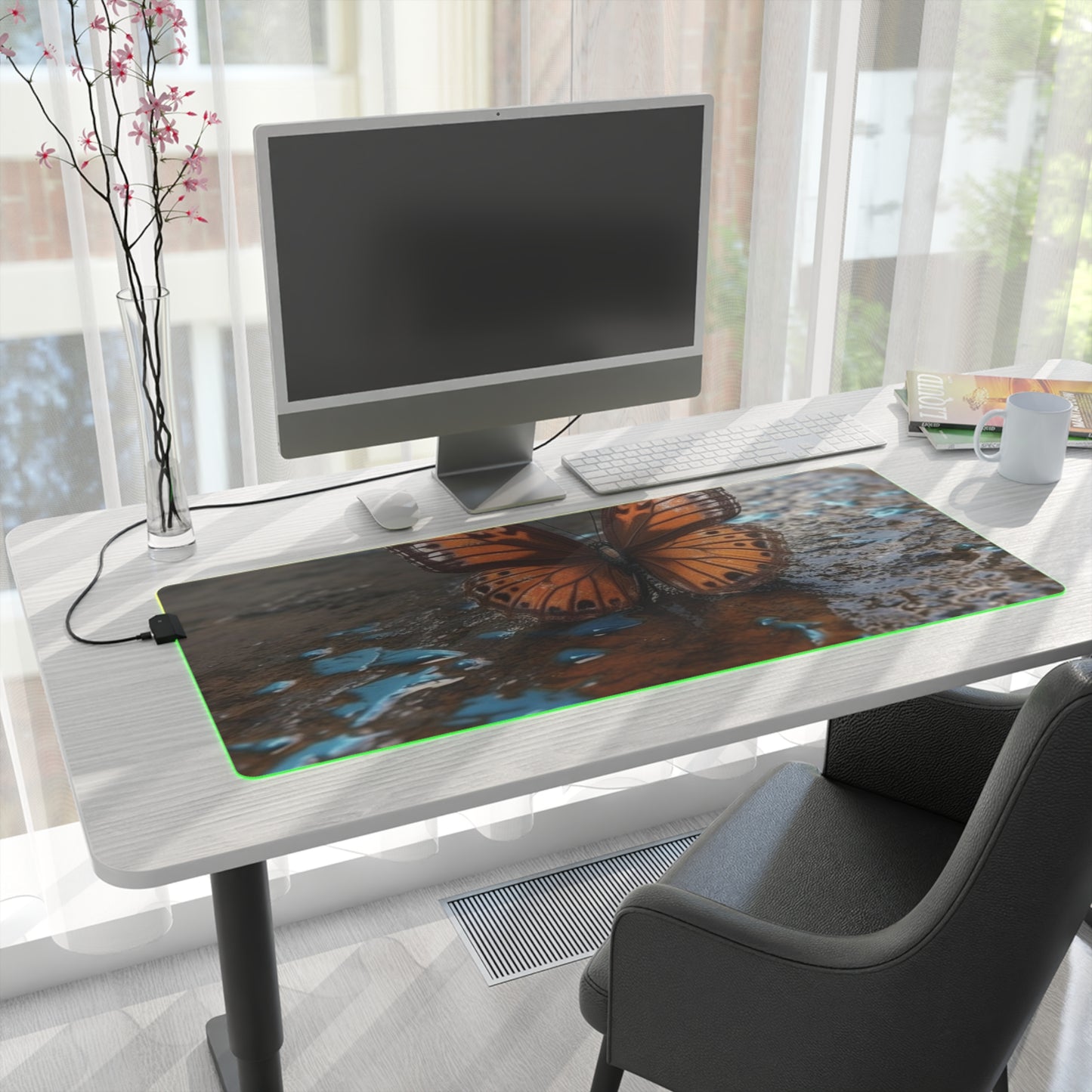 LED Gaming Mouse Pad Water Butterfly Street 2