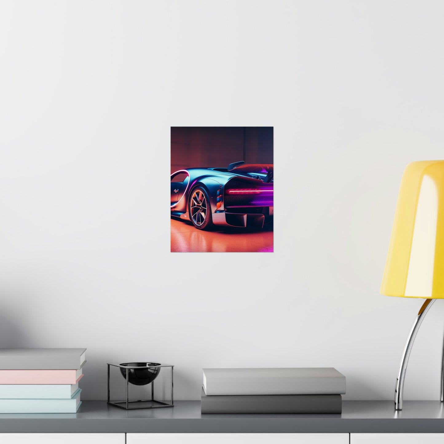 Premium Matte Vertical Posters Hyper Bugatti Neon Chiron 2