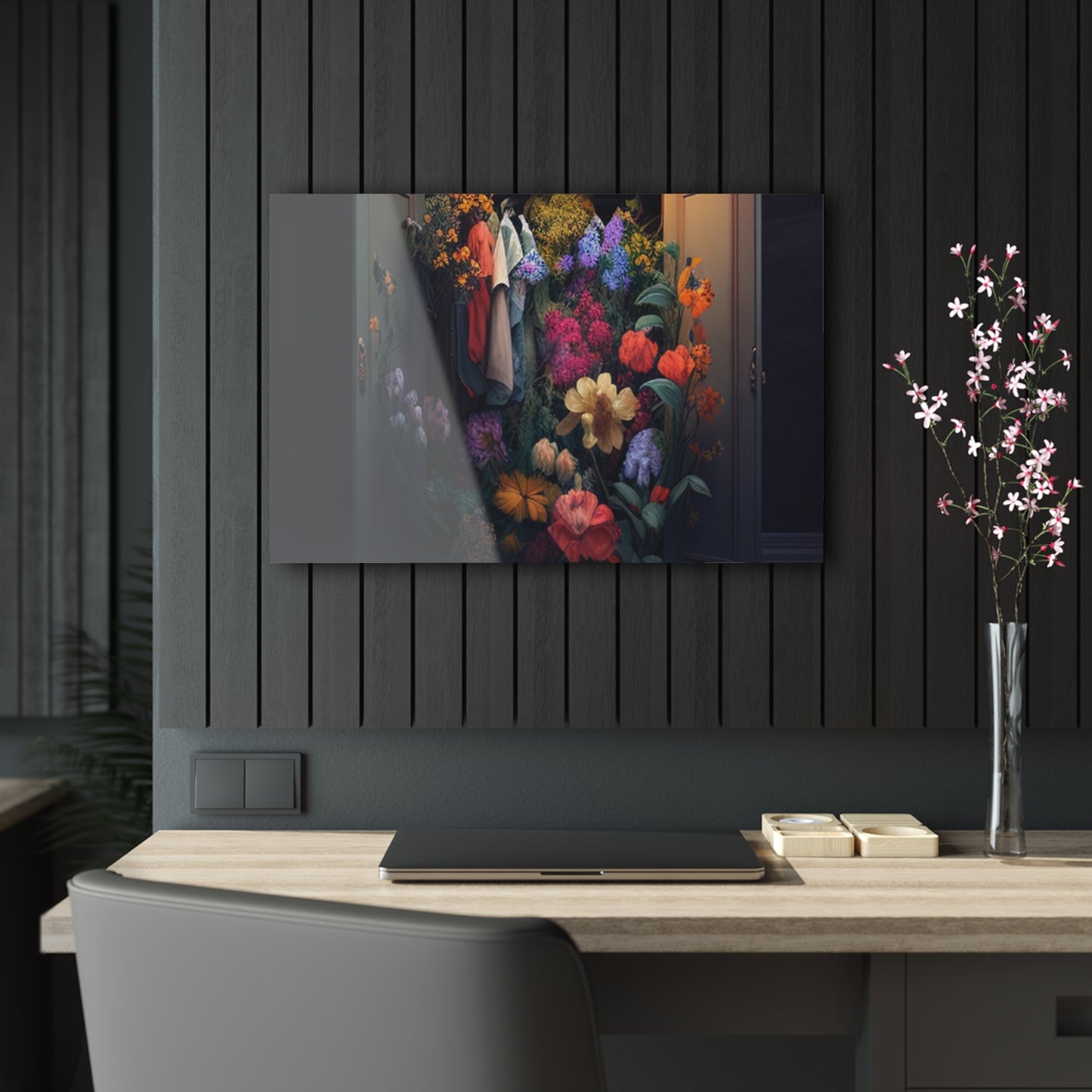 Acrylic Prints A Wardrobe Surrounded by Flowers 4
