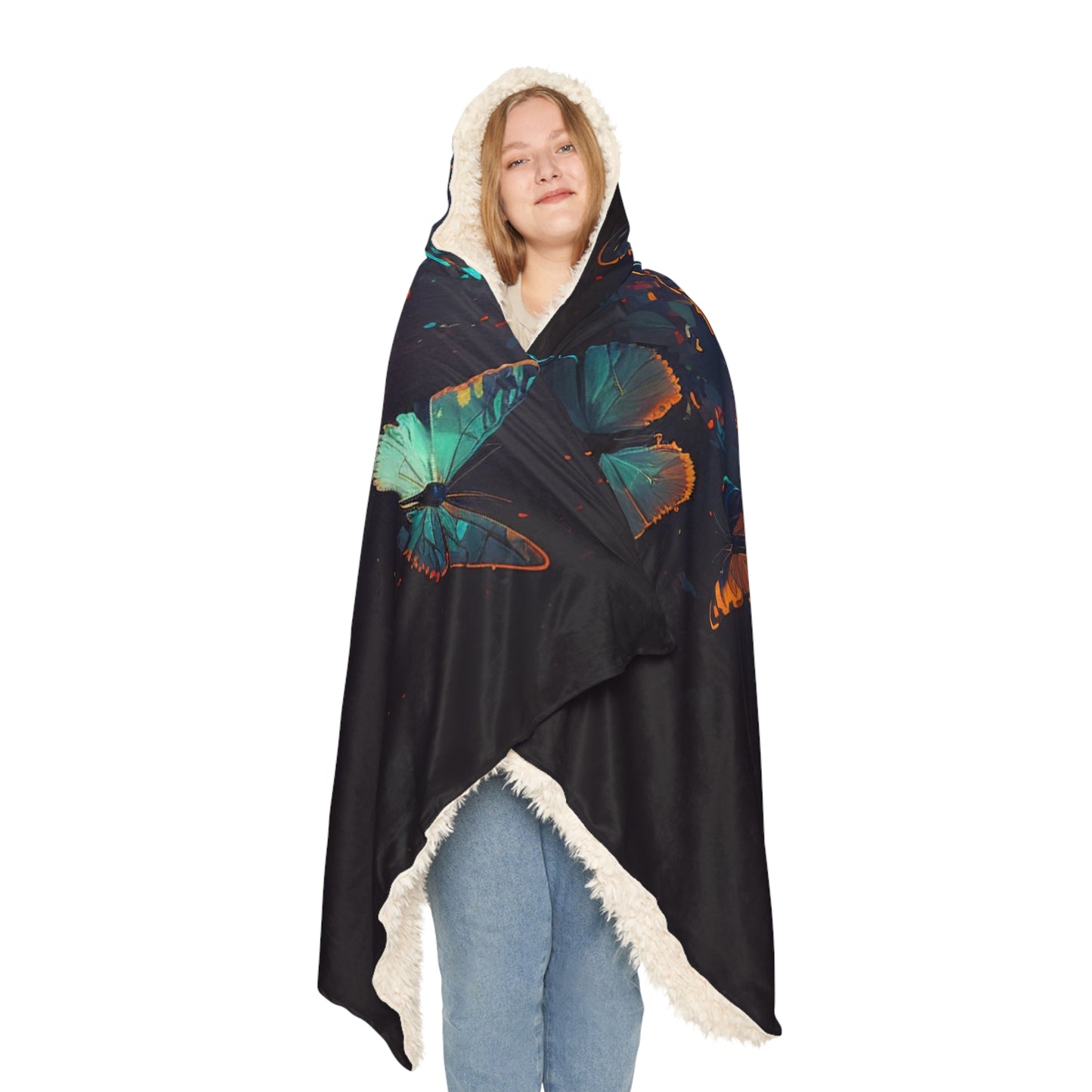 Snuggle Hooded Blanket Street Light Butterfly 1