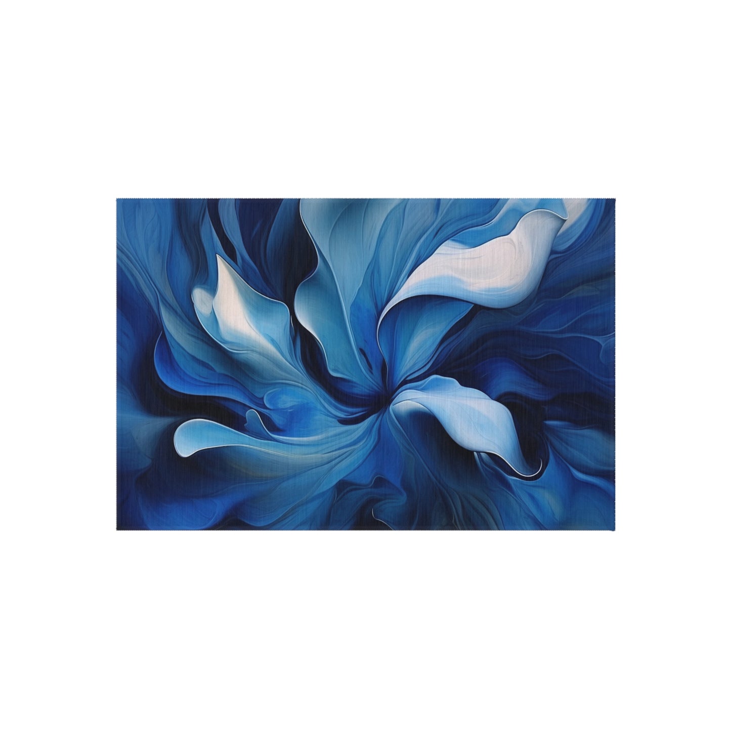 Outdoor Rug  Abstract Blue Tulip 4