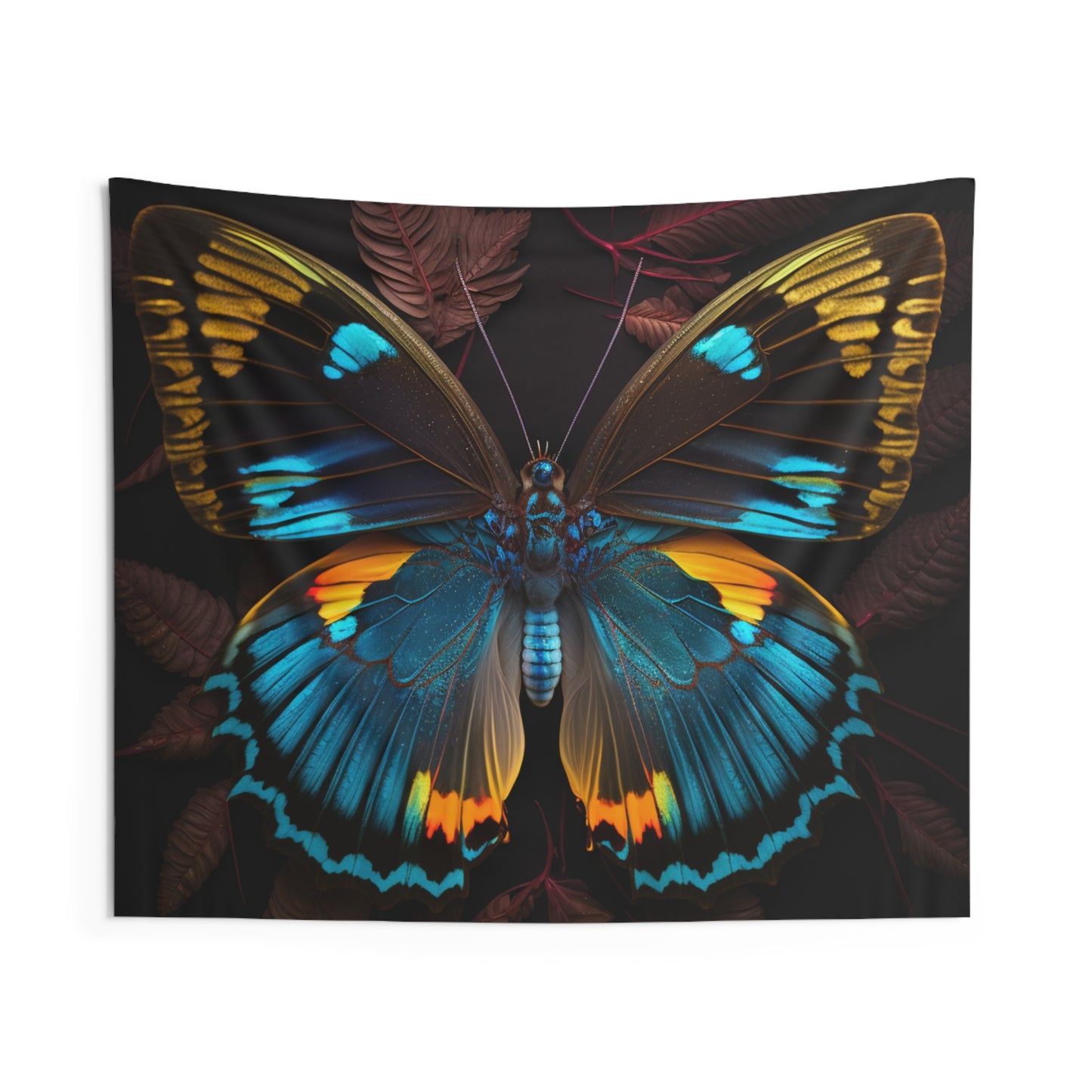 Indoor Wall Tapestries Neon Butterfly Flair 1