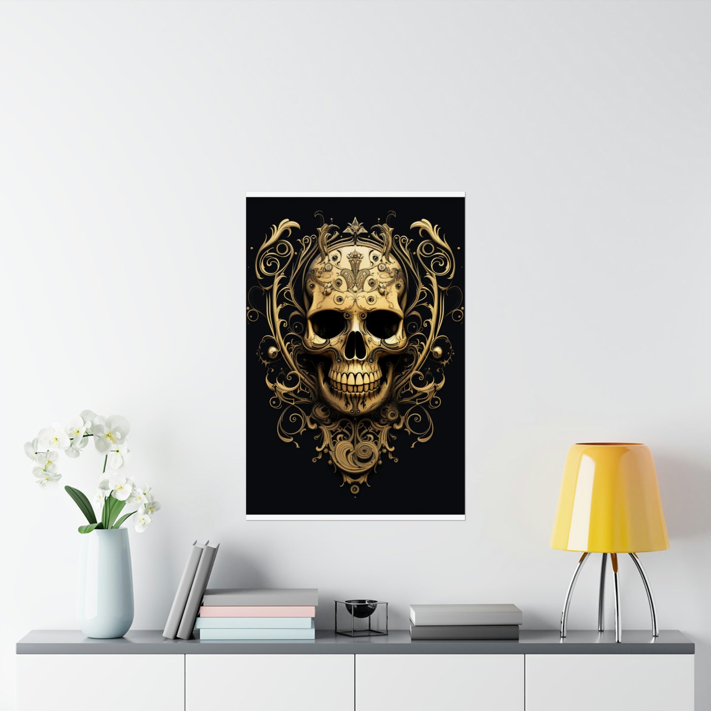 Premium Matte Vertical Posters Skull Treble Clef 3