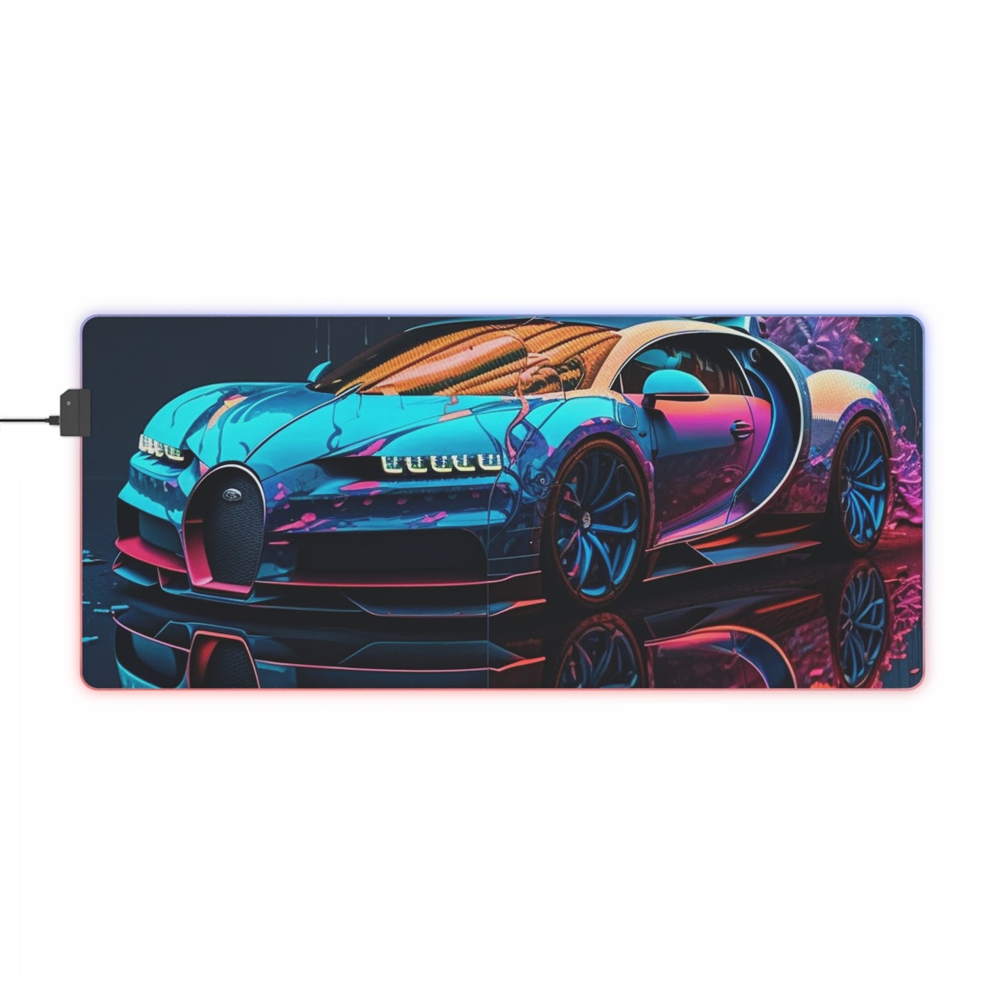 LED Gaming Mouse Pad Bugatti Neon Chiron 4