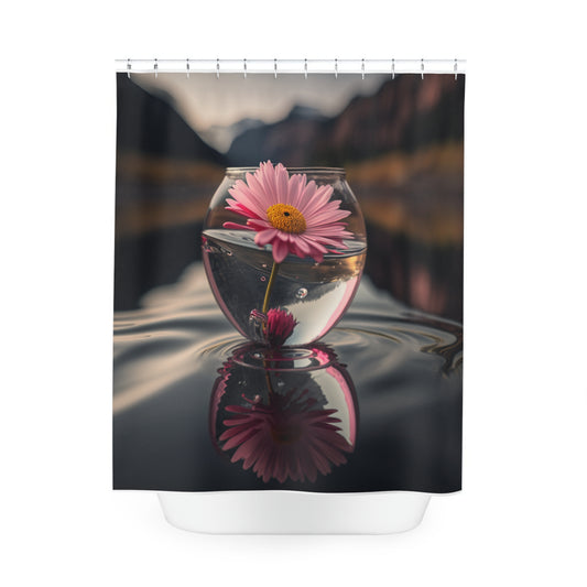 Polyester Shower Curtain Daisy in a vase 2