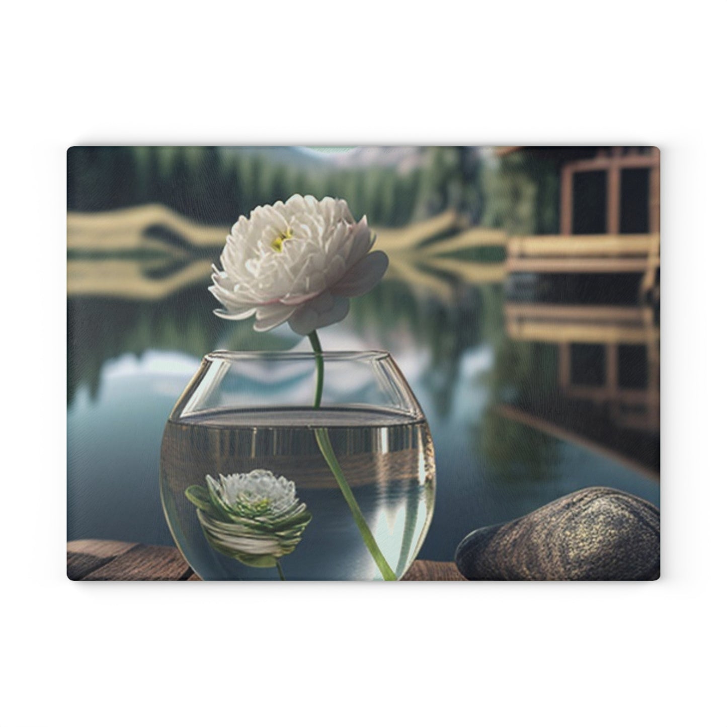 Glass Cutting Board White Peony glass vase 2